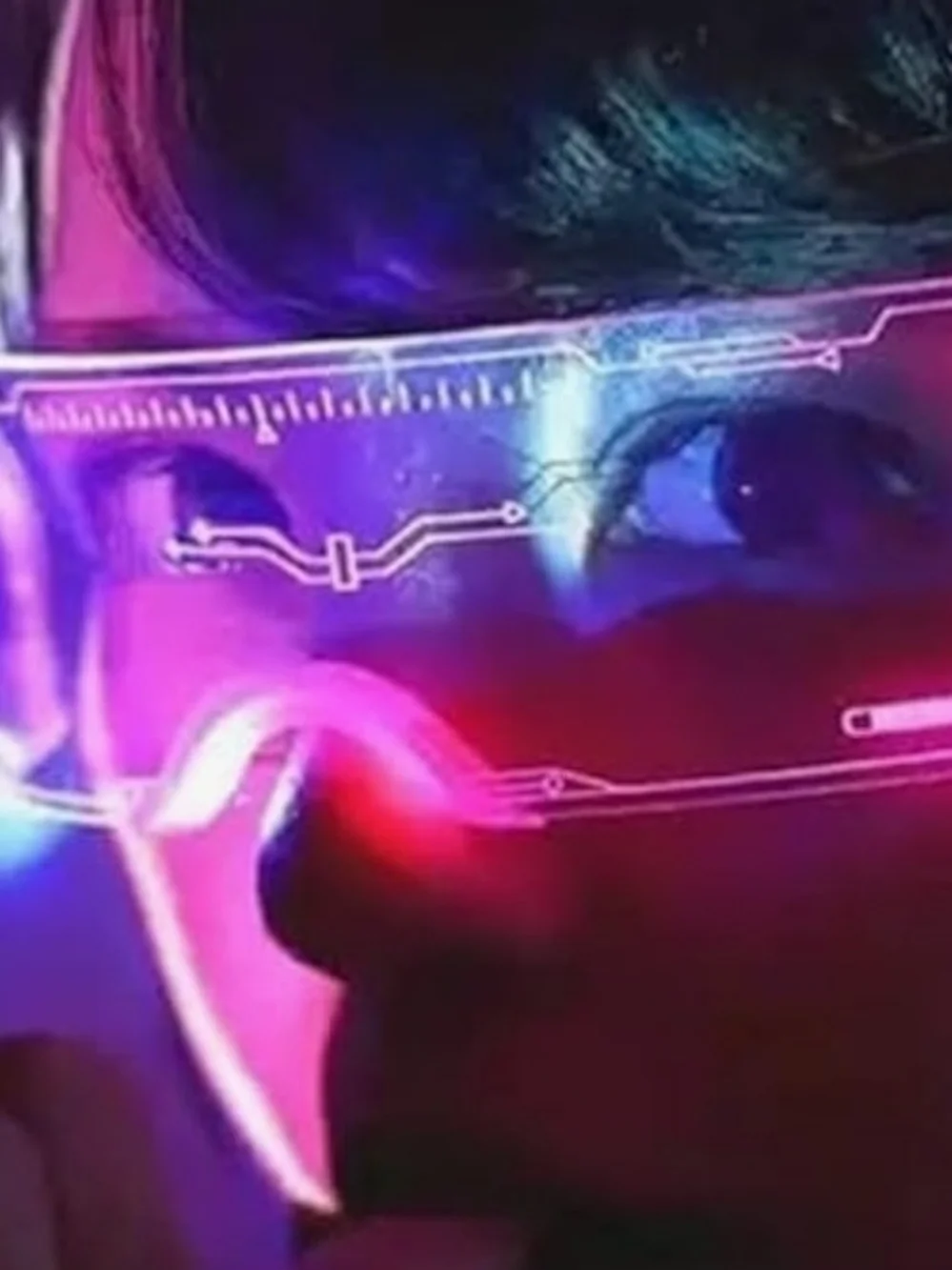Futuristic AR LED Visor Glasses - Pink & Green Accent